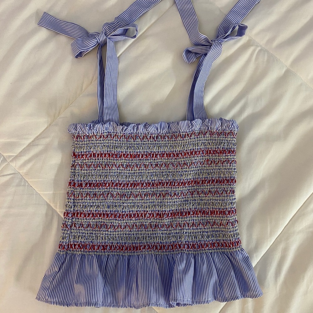 blue crop top